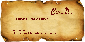 Csenki Mariann névjegykártya